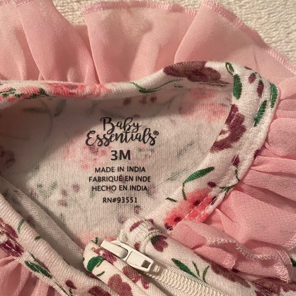 Baby Essentials Floral Ruffle Footie - Picture 2 of 5